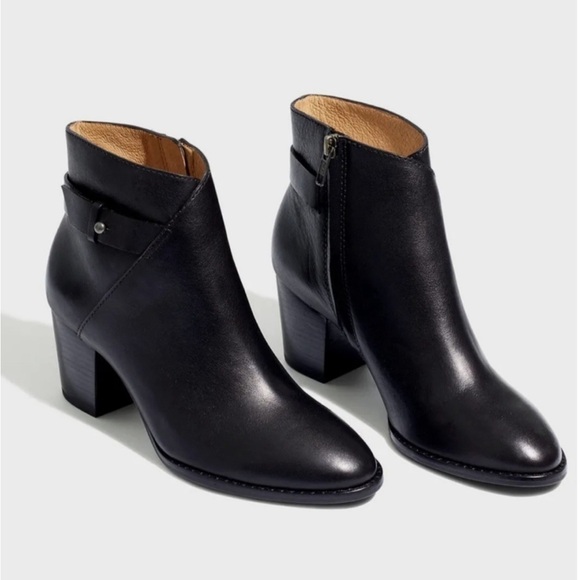 Madewell Black Leather ‘Kelci’ Heeled Boot Size 9 - Picture 2 of 11